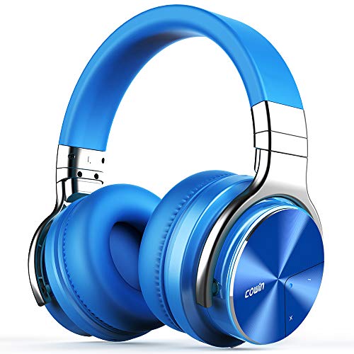 Product Cover COWIN E7 PRO [Upgraded] Active Noise Cancelling Headphones Bluetooth Headphones with Microphone/Deep Bass Wireless Headphones Over Ear, 30 Hours Playtime for Travel/Work, Blue