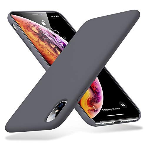 Product Cover ESR Yippee Color Soft Case for iPhone Xs/iPhone X, Liquid Silicone Gel Rubber Soft Microfiber Cloth Lining Cushion Cover for iPhone 5.8 inch (2018 & 2017)(Shadow Gray)