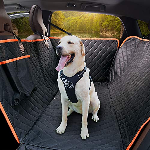 Product Cover iBuddy Dog Car Seat Covers 100% Waterproof, Dog Seat Cover with Side Flaps from Scratching, Pet Seat Cover for Back Seat of Car/SUV/Truck with Dog Seat Belt Machine Washable