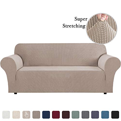 Product Cover Sofa Slip Cover for Leather Couch Covers for 3 Cushion Couch Lounge Cover Kids Sofa Covers Stretch Sofa Cover Set Furniture Covers for Moving, Couch Sofa Slipcover, Sand