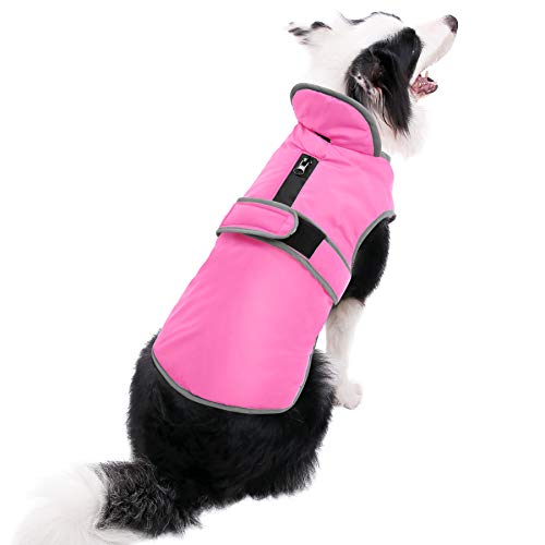Product Cover MIGOHI Reflective Waterproof Windproof Dog Coat Cold Weather Warm Dog Jacket Reversible Stormguard Design Winter Dog Vest for Small Medium Large Dogs Pink S
