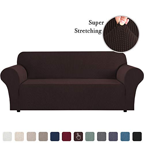 Product Cover Sofa Slipcovers 3 Seater Sofa Covers for 3 Cushion Couch Sofa Slip Cover Brown Couch Covers Lounge Cover Kids Sofa Covers for Leather Sofa Stretch Sofa Slipcover 1 Piece Furniture Cover Brown