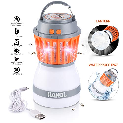 Product Cover HAKOL Ultimate Bug Zapper Lamp | Lightweight & Efficient Insect Fly Killer | 2-in-1 Portable Mosquito Eliminator & Camping Lantern | USB Rechargeable, IP67 Waterproof & Eco-Friendly | Nontoxic & Safe
