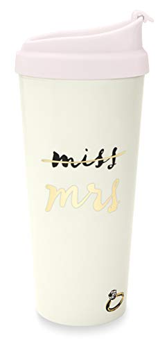 Product Cover Kate Spade New York Insulated Thermal Travel Mug Tumbler, 16 Ounces, Miss to Mrs. (Pink)