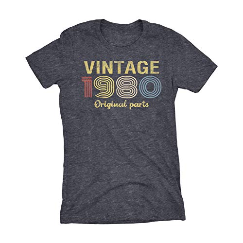 Product Cover 40th Birthday Gift Womens Shirt - Retro Birthday - Vintage 1980-001-Dk. Heather-Md
