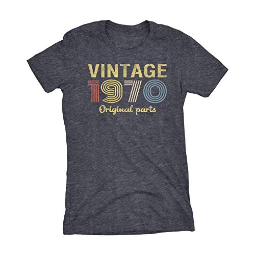 Product Cover 50th Birthday Gift Womens Shirt - Retro Birthday - Vintage 1970-001-Dk. Heather-Md