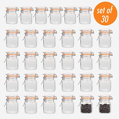 Product Cover Encheng 4 oz Glass Jars With Airtight Lids And Leak Proof Rubber Gasket,Small Mason Jars With Hinged Lids For Kitchen, Mini Spice Jars With Twine And Tags Labeling 30 Pack