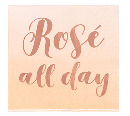 Product Cover Juvale Rose All Day Bachelorette Paper Party Cocktail Napkins (50 Pack)
