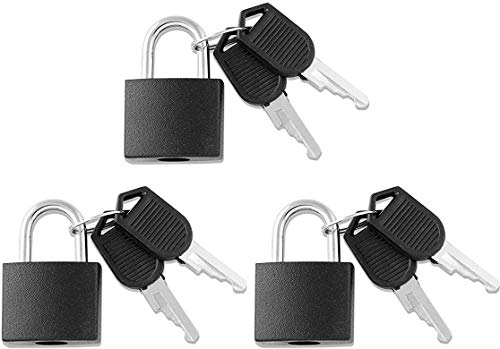 Product Cover VIP Home Essentials - 3 Locks - Small Mini Durable ABS Covered Solid Brass Body Individually Keyed Luggage Padlock Set