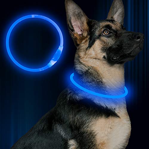Product Cover Led Dog Collar, USB Rechargeable Flash Dog Necklace Light, Pet Safety Collar Makes Your Beloved Dogs Be Seen at Night for Small Medium Large Dogs