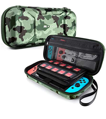 Product Cover Mumba Carrying Case for Nintendo Switch, Deluxe Protective Travel Carry Case Pouch for Nintendo Switch Console & Accessories [Dual Protection] [Large Capacity] (Camouflage)
