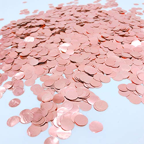 Product Cover Glitter Rose-Gold Foil Metallic Round Table Confetti Circle Dots Mylar Table Scatter Confetti Wedding Bridal Shower Engagement Baby Shower Birthday Party Confetti Decorations, 50g