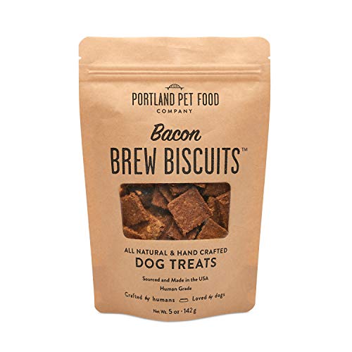 Product Cover Portland Pet Food Company Bacon Brew Biscuit Dog Treats, All Natural, Human-Grade, USA Sourced and Made, 1 Pack (5oz)