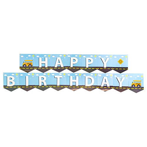 Product Cover School Bus Jointed Banners, School Bus Party Supplies, School Bus Birthday Banner, Party Decorations, Hanging Room Decorations