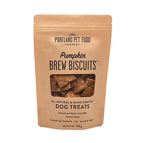 Product Cover Portland Pet Food Company Pumpkin Brew Biscuit Dog Treats, All Natural, Human-Grade, USA Sourced and Made, 1 Pack (5oz)