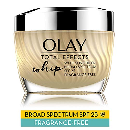 Product Cover Face Moistuizer Cream by Olay Total Effects Whip, Facial Lotion with SPF 25 & Vitamin E, Fragrance Free, 1.7 Oz
