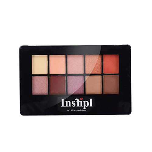 Product Cover Insfipl Pro 10 Color Nudes Eyeshadow Palette Set Highly Pigmented Makeup，Brush in 0.42OZ (Blushed)