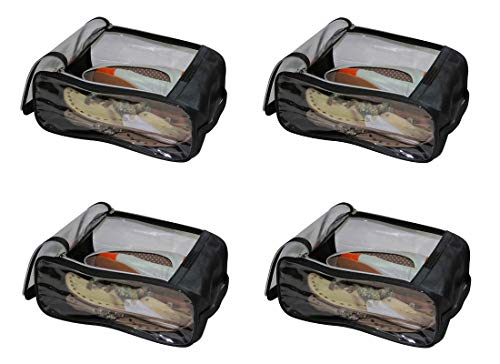Product Cover atorakushon Indian Shoe Cover Travelling Shoe Storage Bag/Storage Footwear Organiser Pouch Shoe Bag Black Pack of 4