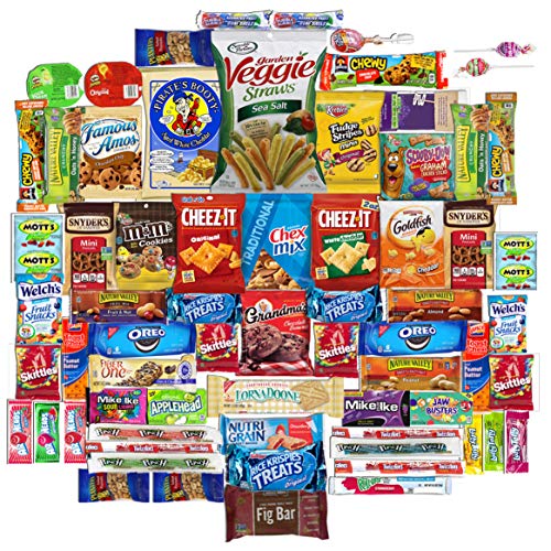 Product Cover Cookies, Chips, Candy (70 Count) Ultimate Variety Sampler Snacks Box / Care Package for Office, Meetings, Schools, Friends and Family, Military, College, Holiday, Work