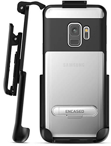 Product Cover Encased Clear Case with Belt Clip for Samsung Galaxy Note 9 Slim Holster Clip Cover with Metal Kickstand and Belt Holder (Black)