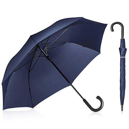 Product Cover Leebotree Stick Umbrella, Auto Open Windproof Umbrella with 51 Inch Large Canopy Waterproof and J Handle for Men Women (Blue)