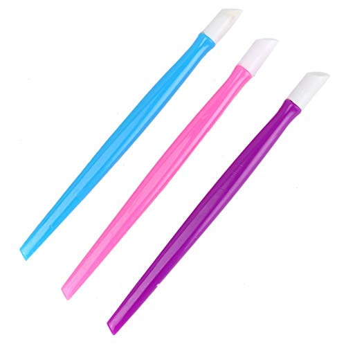 Product Cover Buorsa 24 Pcs Rubber Tipped Plastic Handle Nail Cuticle Pusher Nail File Pusher Cleaner