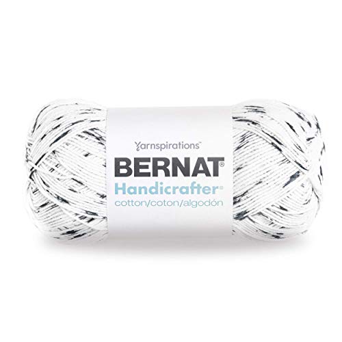 Product Cover Bernat Handicrafter Cotton Yarn, Gauge 4 Medium Worsted, Salt/Pepper
