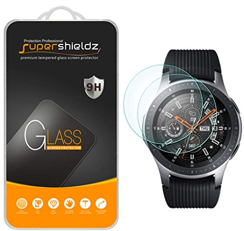 Product Cover (2 Pack) Supershieldz for Samsung Galaxy Watch (46mm) Tempered Glass Screen Protector, (Full Screen Coverage) Anti Scratch, Bubble Free