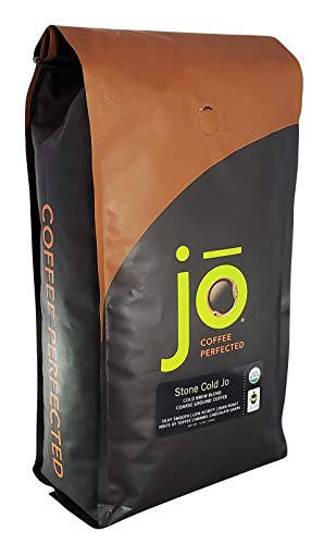 Product Cover STONE COLD JO: 2 lb, Cold Brew Coffee Blend, Dark Roast, Coarse Ground Organic Coffee, Silky, Smooth, Low Acidity, USDA Certified Organic, Fair Trade Certified, NON-GMO, Great French Press Hot Brew