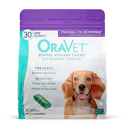Product Cover ORAVET Dental Hygiene Chews for Medium Dogs (25-50 pounds), 30-Count Pack