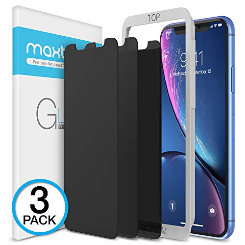 Product Cover Maxboost 3 Pack Privacy Screen Protector Compatible with iPhone XR and iPhone 11 (6.1