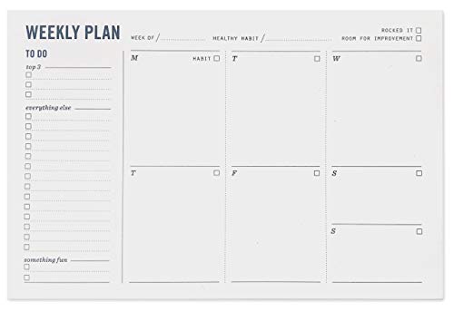 Product Cover Weekly Planner Notepad - Desktop Planning Pad with to Do List, Daily Schedule, and Habit Tracker - 50 Sheets, 9