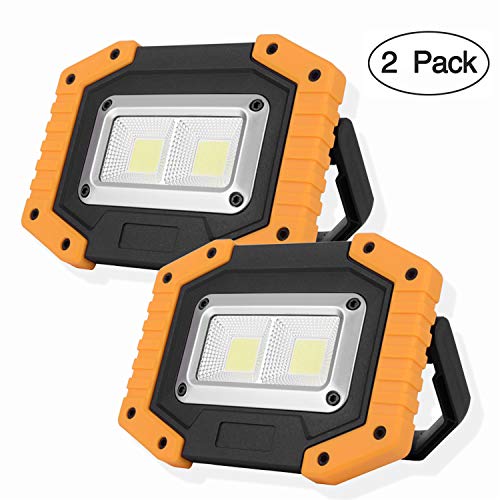 Product Cover OTYTY 2 COB 30W 1500LM LED Work Light, Rechargeable Portable Waterproof LED Flood Lights for Outdoor Camping Hiking Emergency Car Repairing and Job Site Lighting (2 Pack)