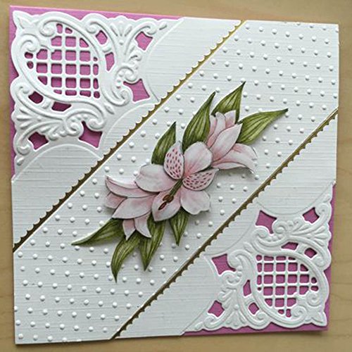 Product Cover Gilroy Flower Corner Metal Cutting Dies Embossing Stencil Template for DIY Scrapbook Album Invitation Card Craft