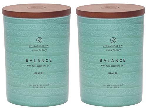 Product Cover Chesapeake Bay Candle Mind & Body Serenity Scented Candle, Balance with Pure Essential Oils (Orange), Medium, 2 Count