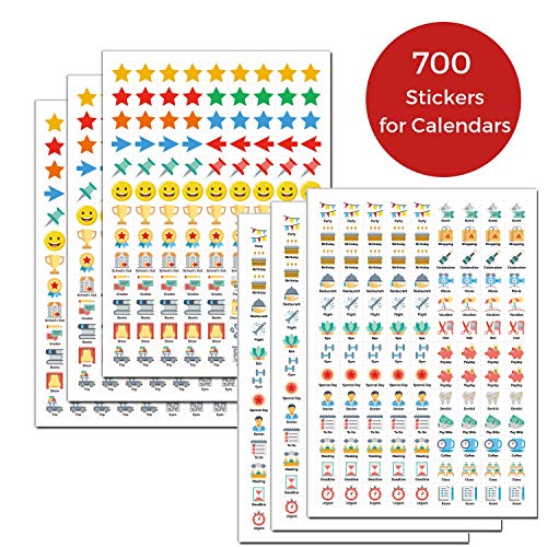 Product Cover Daily Planner Stickers for Calendars: (Set of 700), 46 Unique Designs, Calendar Stickers for Bullet Journal, Daily Planner, Agenda or Notebook, Planner Stickers and Office Accessories by Cranbury