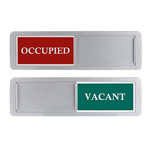 Product Cover Privacy Sign, Premium Vacant Occupied Sign for Home Office Restroom Conference Hotles Hospital, Slider Door Indicator Tells Whether Room Vacant or Occupied, 7'' x 2'' - Silver