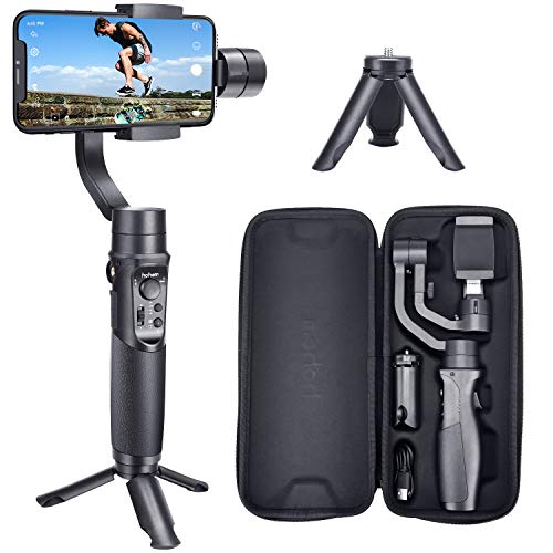 Product Cover Hohem Smartphone Gimbal 3-Axis Handheld Stabilizer for iPhone 11/11pro/11pro max/Xs/Xs Max/Xr/X, for Android Smartphones, Samsung Galaxy S10/S10 Plus, for Youtuber/Vlogger (iSteady Mobile Plus)
