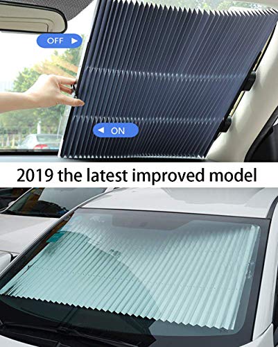 Product Cover MagiqueW Car Windshield Sun Shade,Retractable Car Sun Shade for Windshield - Protect Vehicle's Interior from Heat and Sunlight(65CM/25.6IN（Front）)