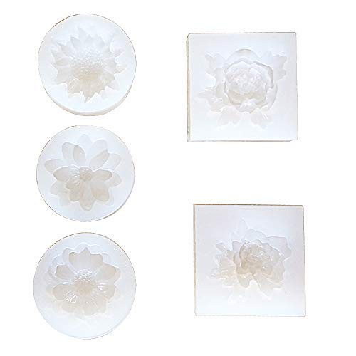 Product Cover Mulukaya 5Pcs Flower Resin Silicone Molds Jewelry Making Tools Casting Molds for DIY Craft Keychain Necklace Earrings Project