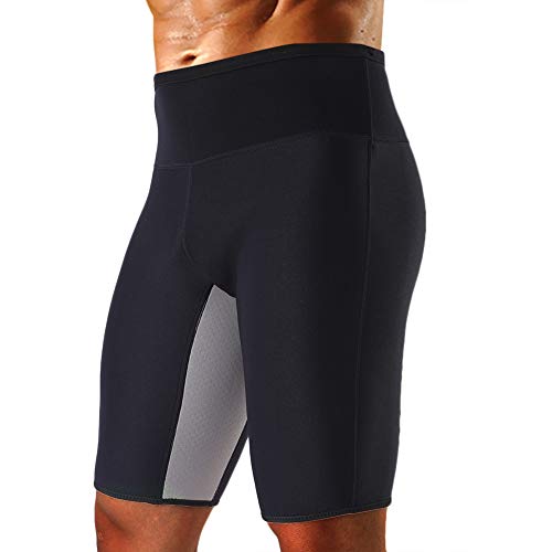 Product Cover Cimkiz Men's Sauna Sweat Slimming Shorts Neoprene Exercise Pants for Workout Sweat Body Shaper Size 3XL