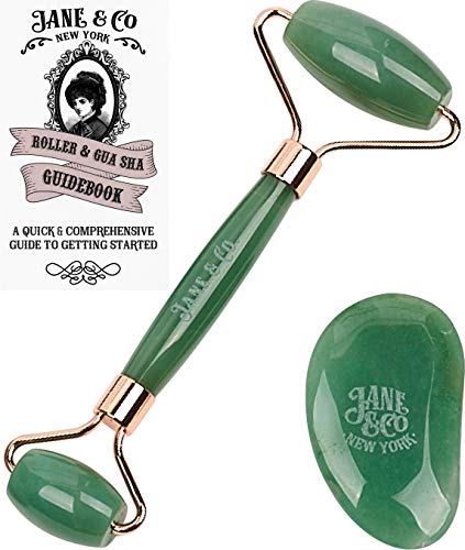 Product Cover Spa Grade Jade Roller for Face with Gua Sha | Jade Face Roller Massager | Jade Facial Roller | Face Roller Massager | Jade Rollers | Wrinkle Roller
