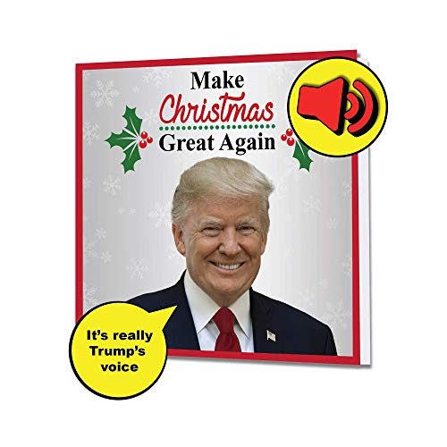 Product Cover President Trump Christmas Talking Greeting Card - Real Voice and Music - Make Christmas Great Again - Funny Patriotic USA - Christmas Holidays Gifts for Men Women Mom Dad Husband Wife Sister Presents