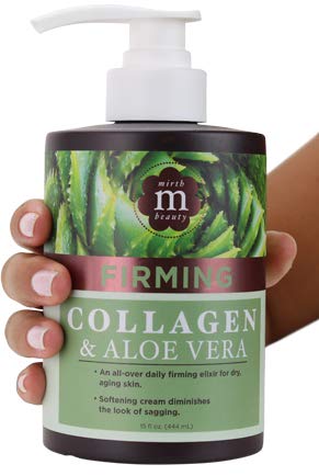 Product Cover Mirth Beauty Collagen Cream Cream for Face and Body. Collagen Firming Cream with Aloe Vera and Green Tea Extract. Large 15oz jar with pump. (15oz)