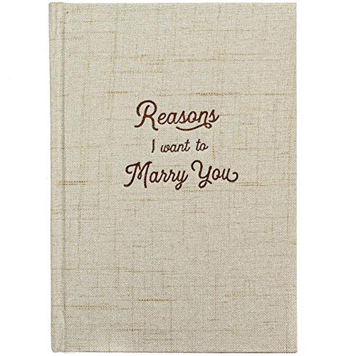 Product Cover Reasons I Want to Marry You Wedding Gift Notebook - Write Love Letters To and From Bride & Groom - Linen Hardcover Letterpress and Embossed Journal for Proposal, Engagement, Anniversary, Fiance Gifts