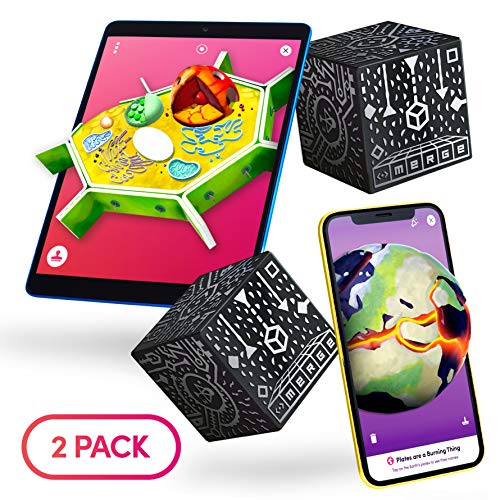 Product Cover MERGE Cube Augmented Reality STEM Toy - Educational Games for Learning Science, Math, Art and More in The Classroom and Home (2 Pack)