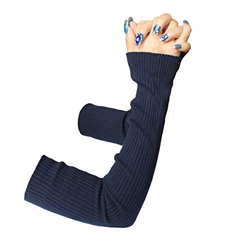 Product Cover Share Maison Women's Winter Fingerless Stretchy Cashmere Wool Gloves Long Arm Warmers Fashion Sleeves
