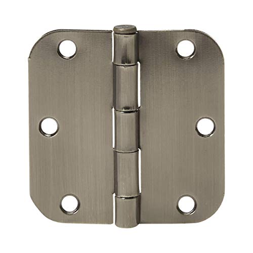Product Cover AmazonBasics Rounded 3.5 Inch x 3.5 Inch Door Hinges, 18 Pack, Satin Nickel