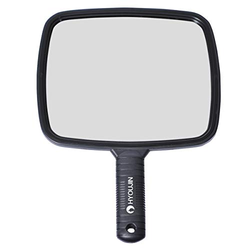 Product Cover HYOUJIN Hairdressing Hand Mirror Professional Handheld Salon Barbers Hairdressers Paddle Mirror Tool with Handle