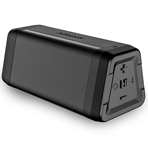 Product Cover AOMAIS Real Sound Portable Bluetooth Speakers Loud Bass 24H Playtime IPX5 Waterproof 100ft Range Built-in Mic, Wireless Stereo Pairing Speakers for Outdoor, Travel Black